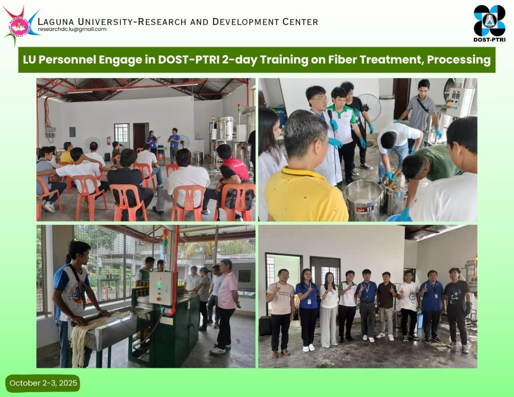 LU Personnel Engage in DOST-PTRI 2-day Training on Fiber Treatment Processing